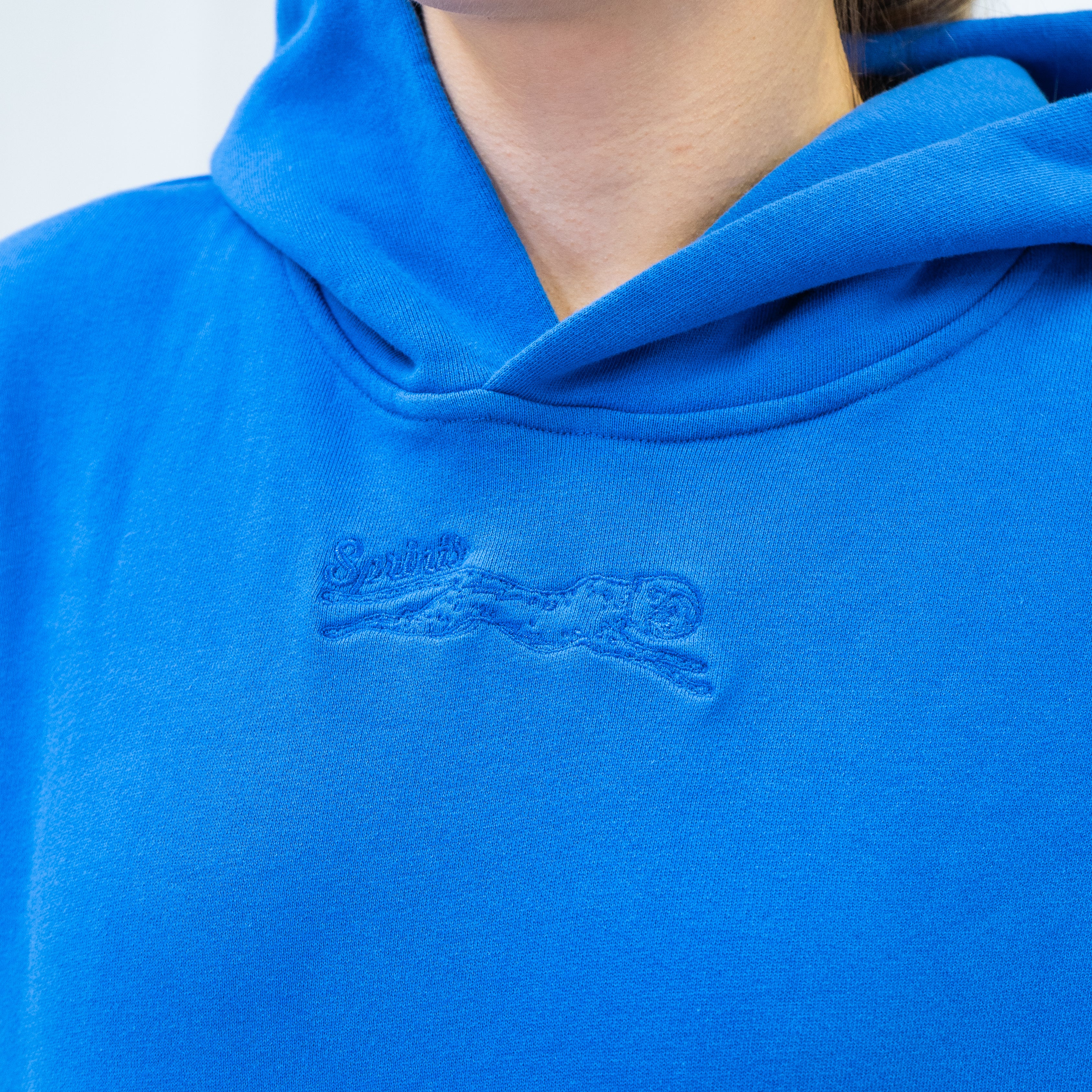 Run Club Oversized Hoodie - Cheaper than Therapy (Unisex) - Blue - Image 5