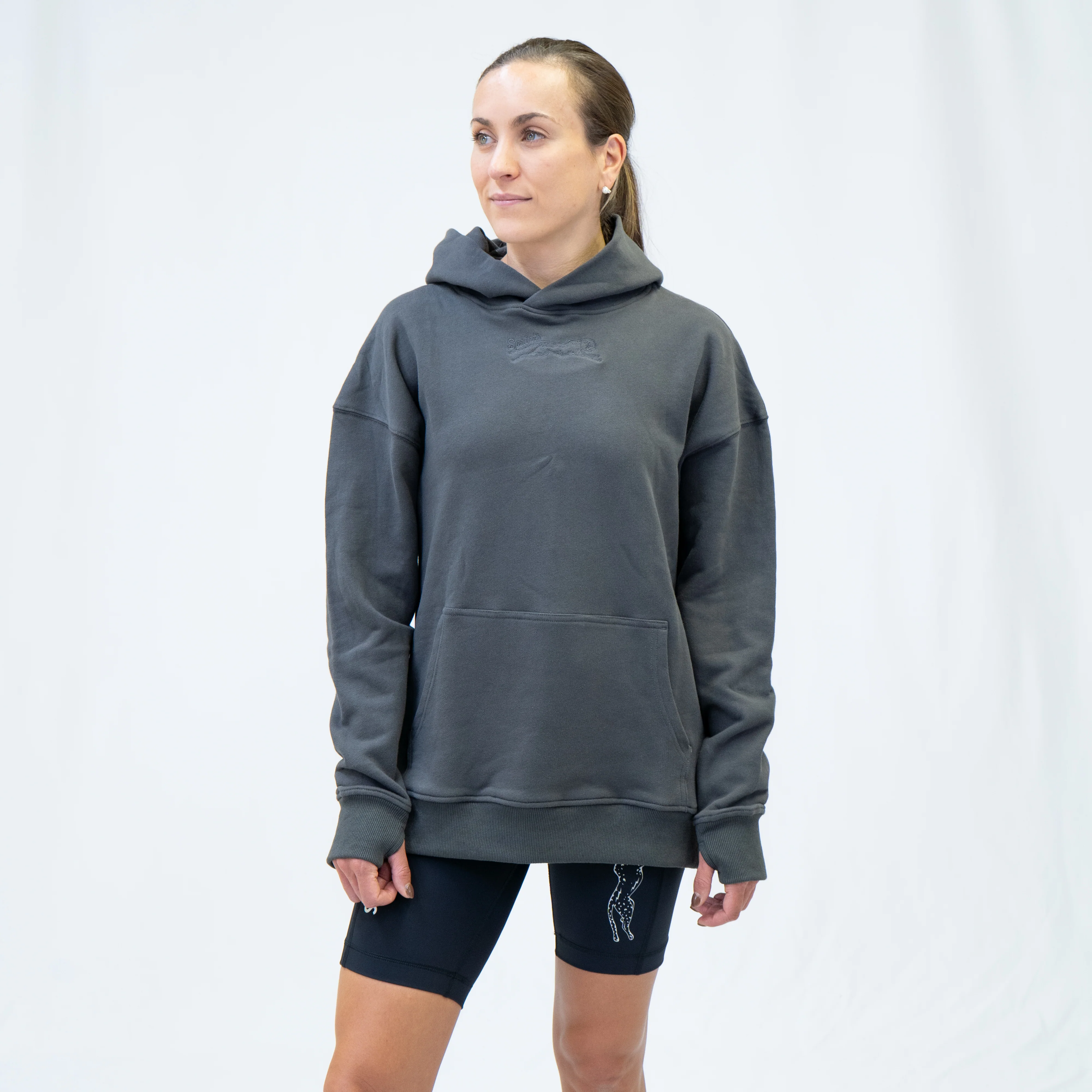 Run Club Oversized Hoodie - Hot Dads (Unisex) - Gray - Image 4