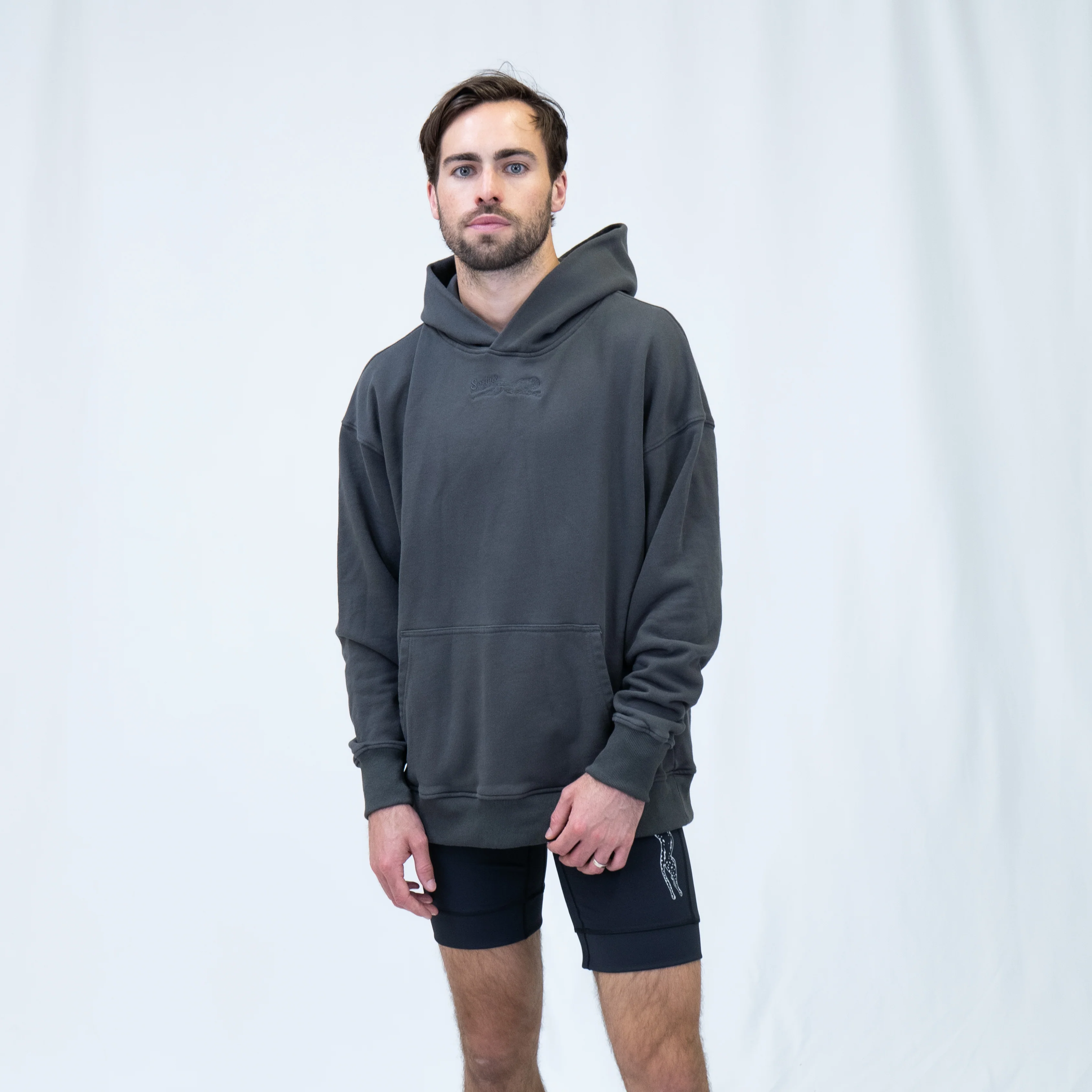 Run Club Oversized Hoodie - Hot Dads (Unisex) - Gray - Image 9