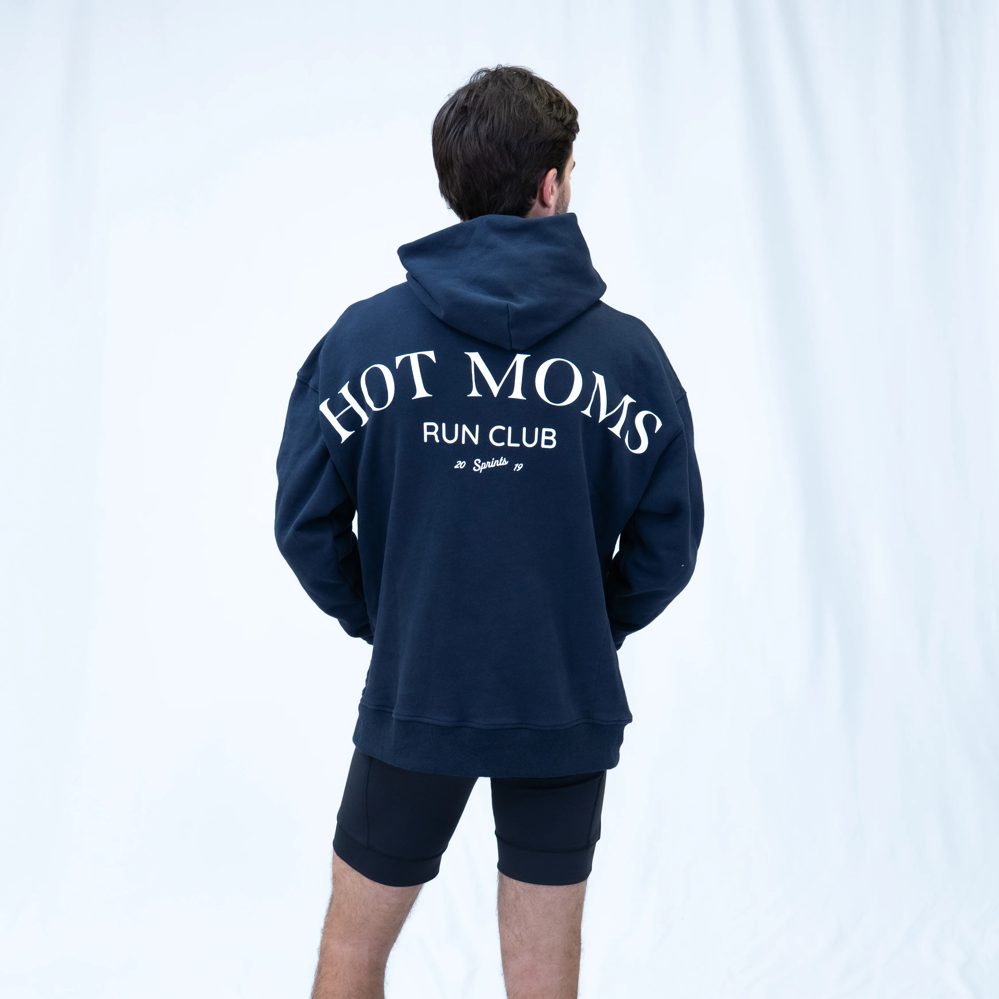 Run Club Oversized Hoodie - Hot Moms (Unisex) - Navy - Image 3