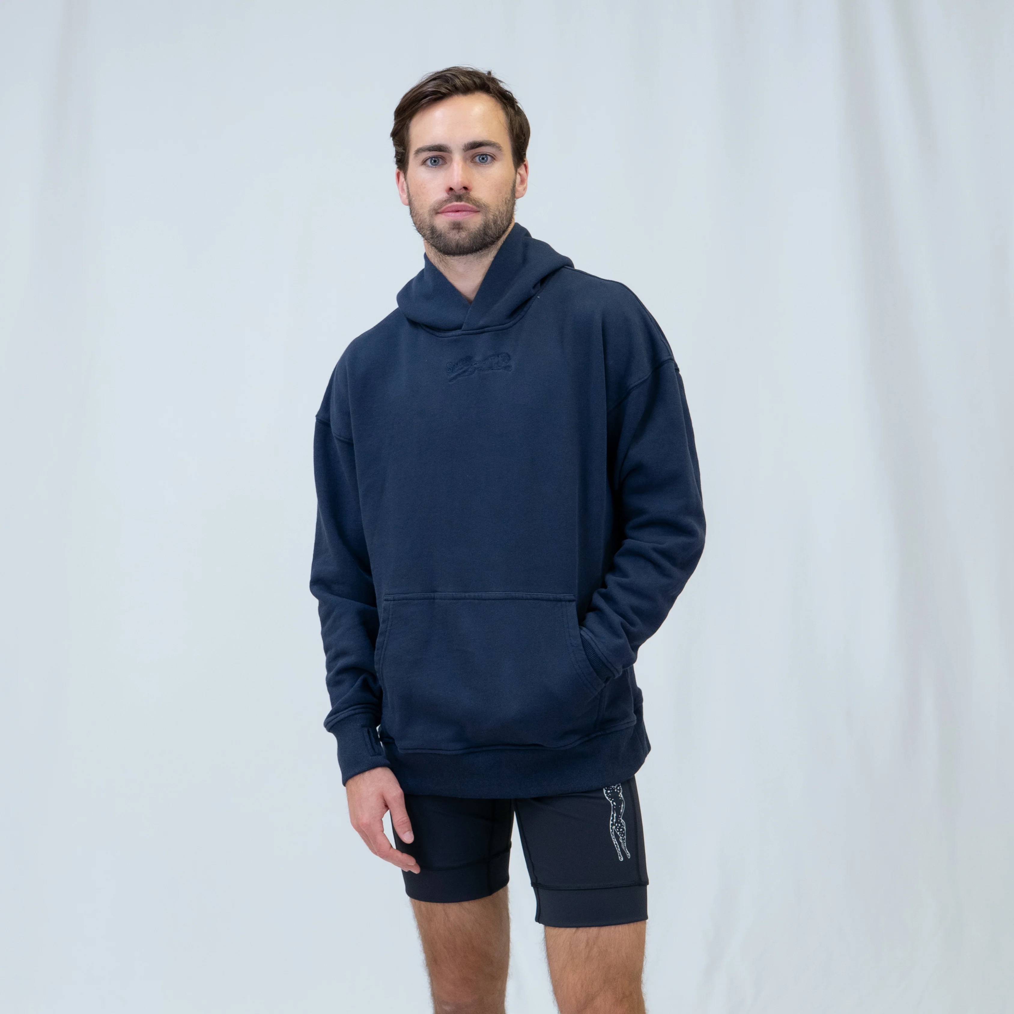 Run Club Oversized Hoodie - Hot Moms (Unisex) - Navy - Image 4
