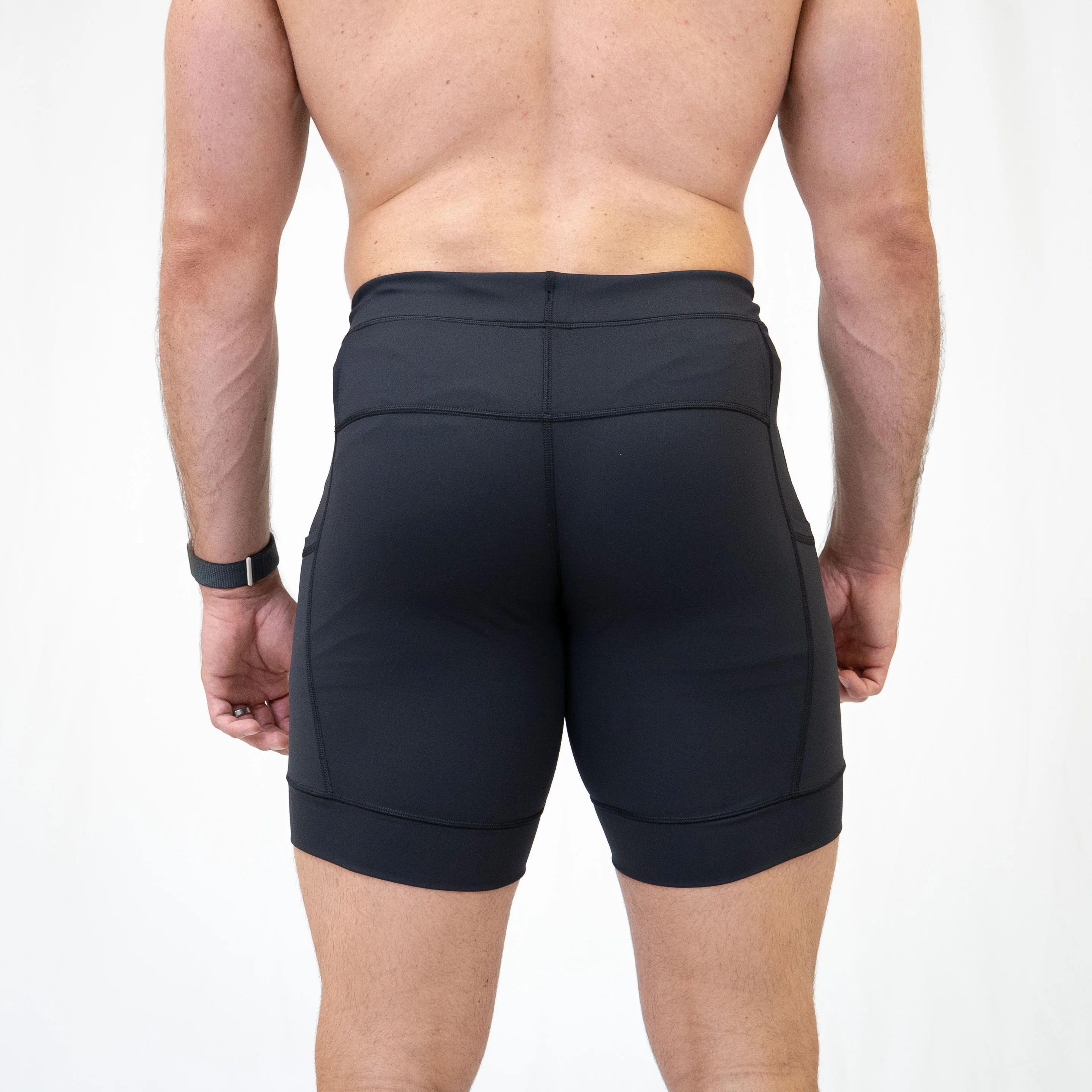 Mens Flexion 8" Compression Short - Stealth Black - Image 4