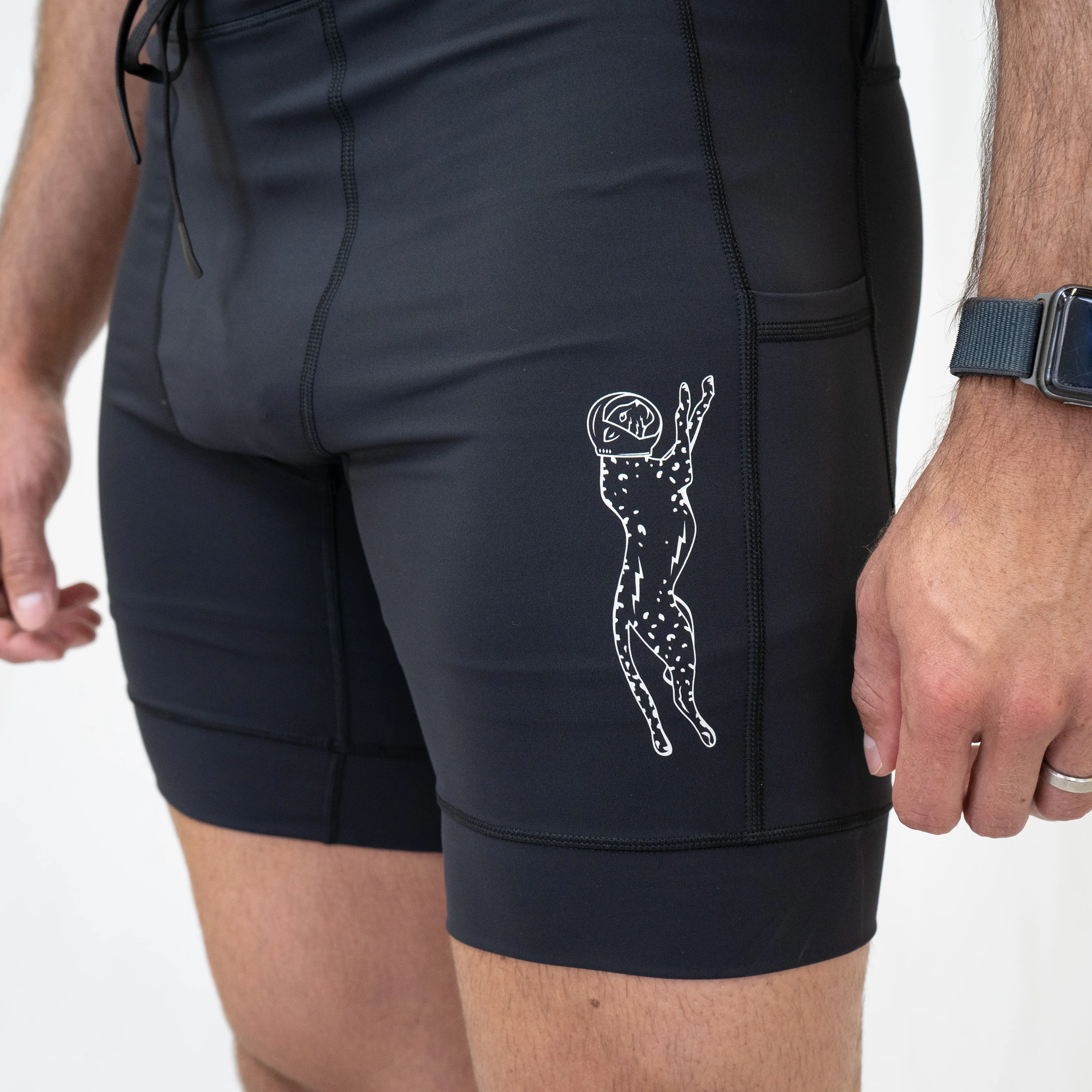 Mens Flexion 8" Compression Short - Stealth Black - Image 9